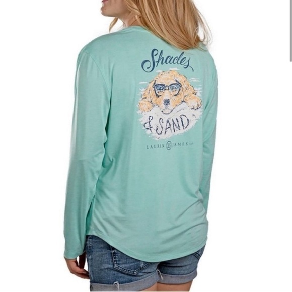 LJ by Lauren James Long Sleeve Sun Shirt with Dog - Picture 1 of 9